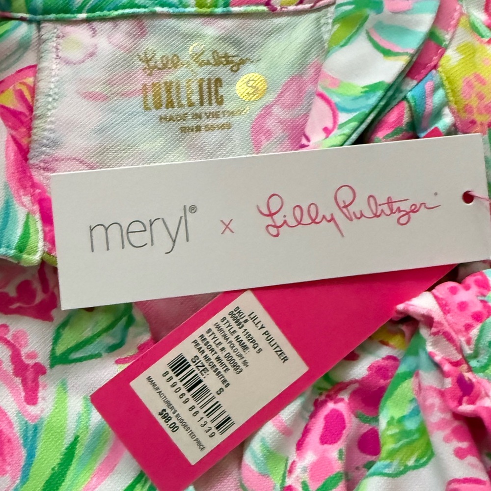 Lilly Pulitzer Martina Polo UPF 50+ Resort White Pear Necessities - S - Picture 4 of 4